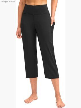 High Waist Capri Yoga Pants with Pockets Tummy Control